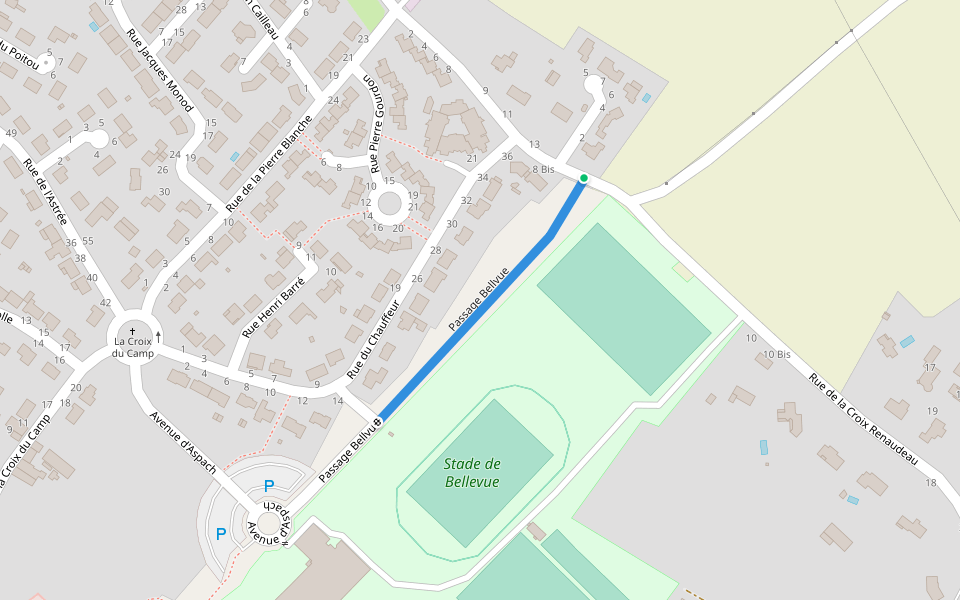 Passage Bellvue walking route map in Chemillé-en-Anjou