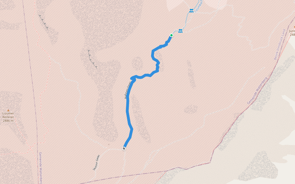 Aufstieg Geier walking route map in Navis