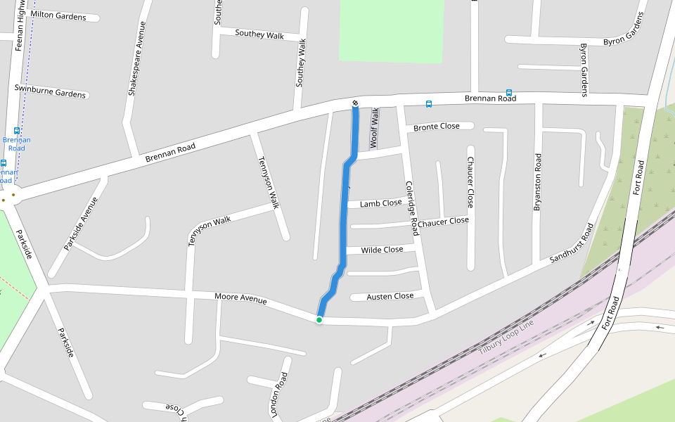 Chesterton Way walking route map in Tilbury