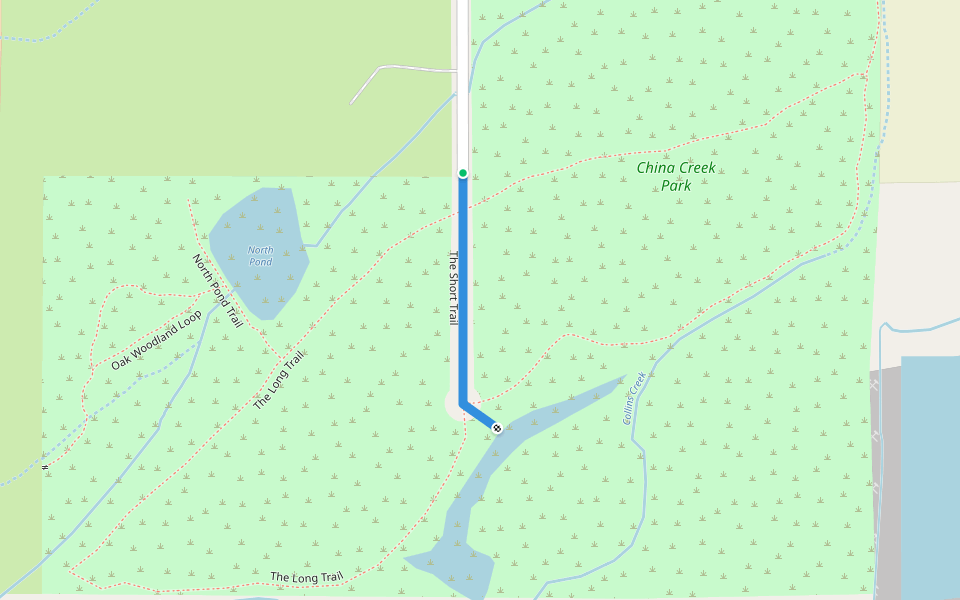 The Short Trail walking route map in Sanger