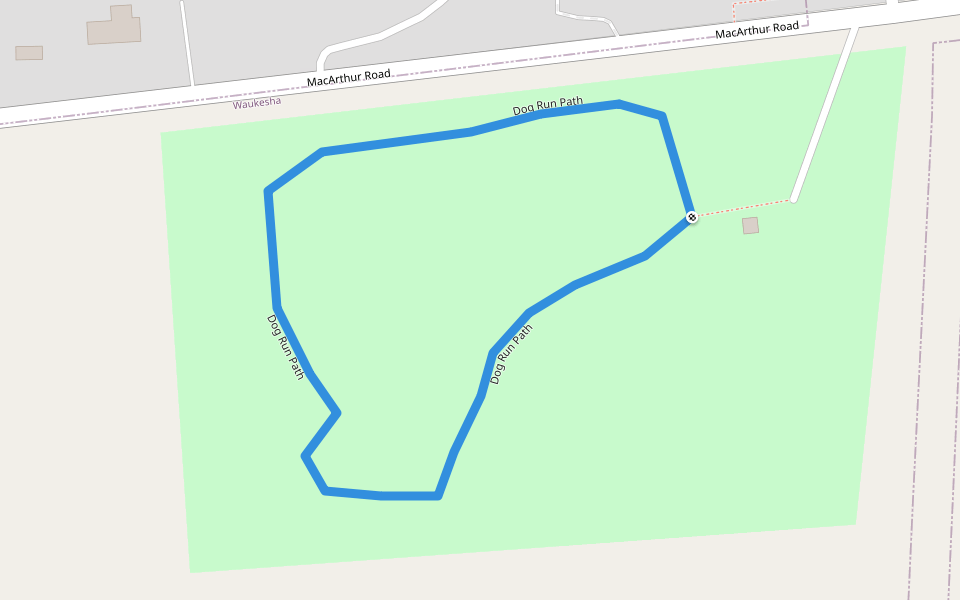 Dog Run Path walking route map in Waukesha
