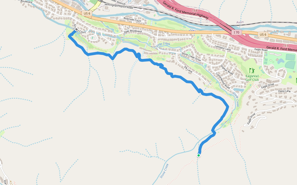 Eagle Vail Trail walking route map in Vail