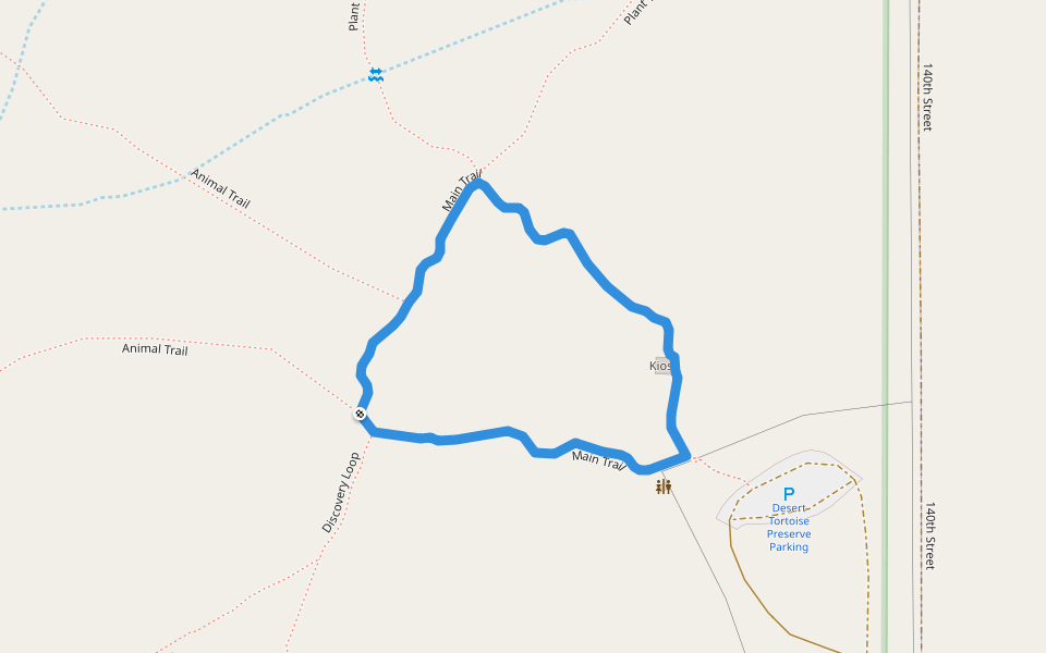 Main Trail walking route map in California City