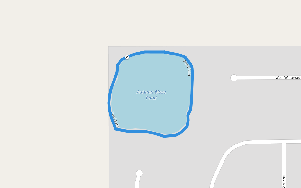 Pond Path walking route map in Goddard