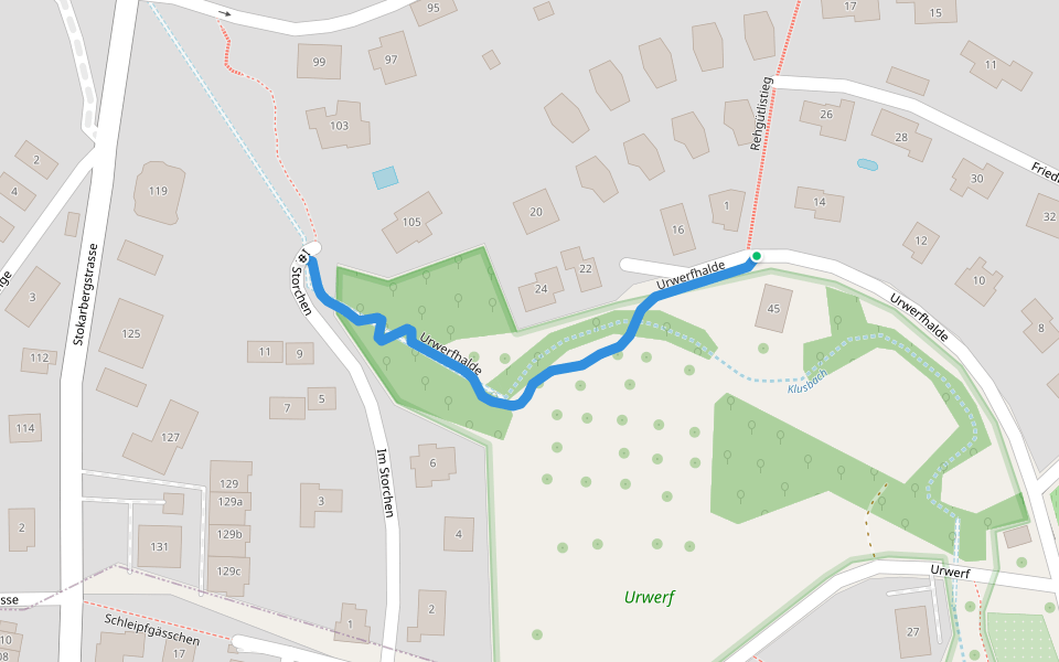 Urwerfhalde walking route map in Schaffhausen