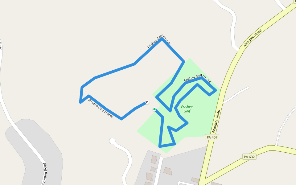 Frisbee Golf cosrse walking route map in Waverly