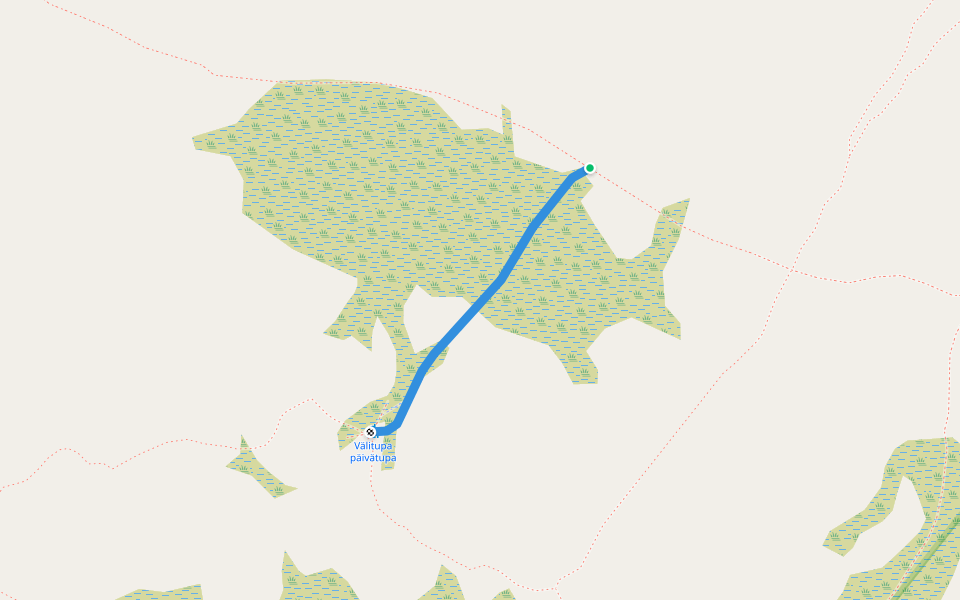 Välitupa winter trail walking route map in Oksanperä