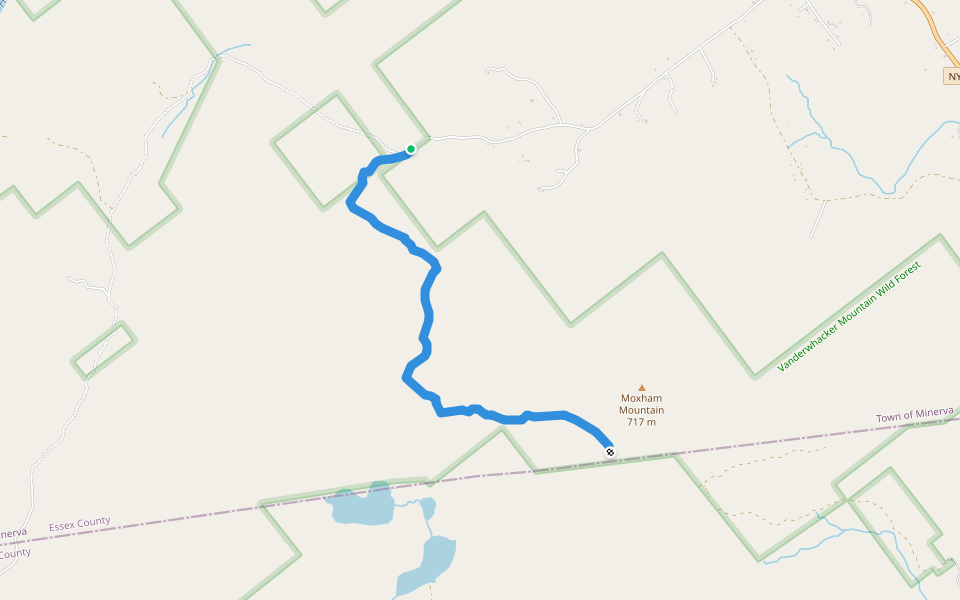 Moxham Mountain Trail walking route map in Minerva