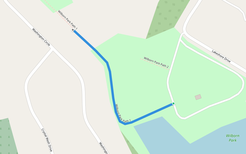 Wilborn Park Path 1 walking route map in La Grange