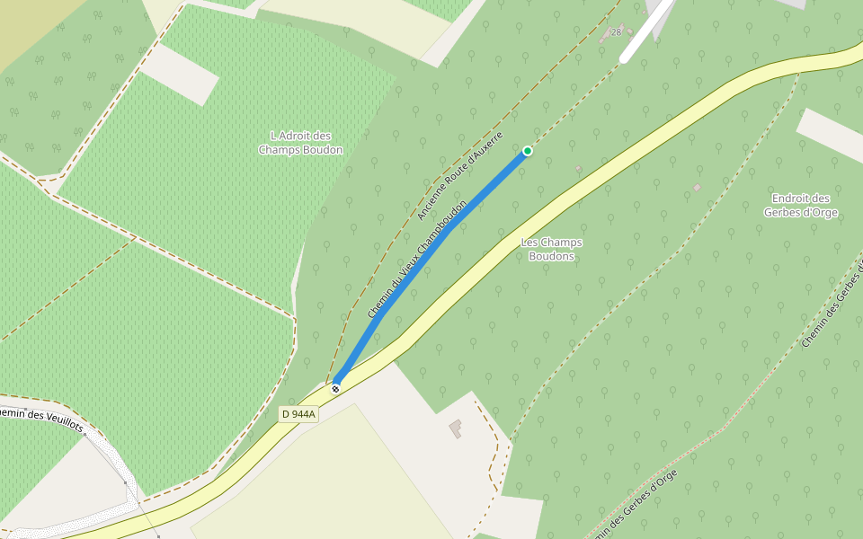 Chemin du Vieux Champboudon walking route map in Tonnerre