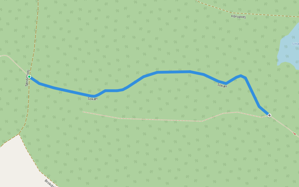 Sokær walking route map in Silkeborg