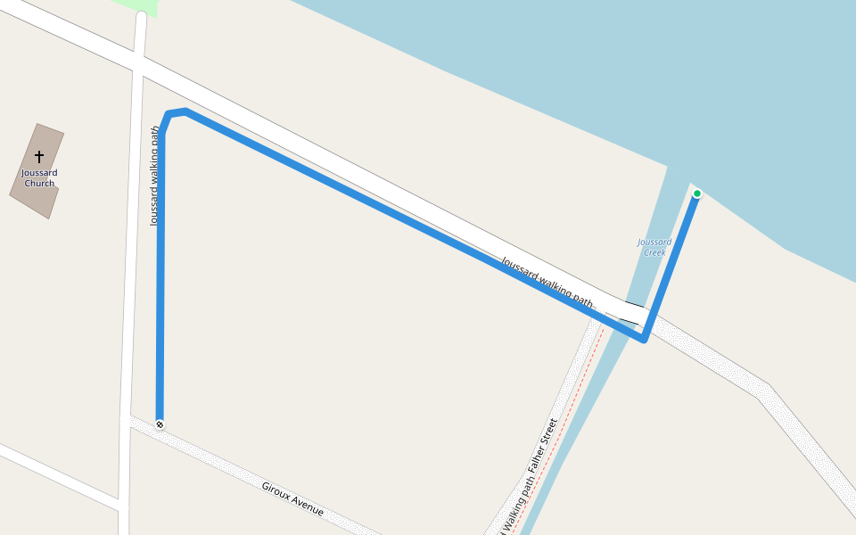 Joussard walking path walking route map in Joussard