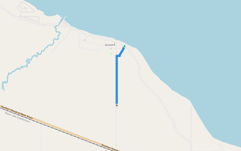 Joussard Walking path walking route map in Joussard