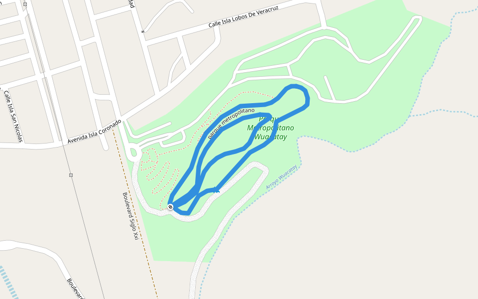 parque metropolitano walking route map in Rosarito