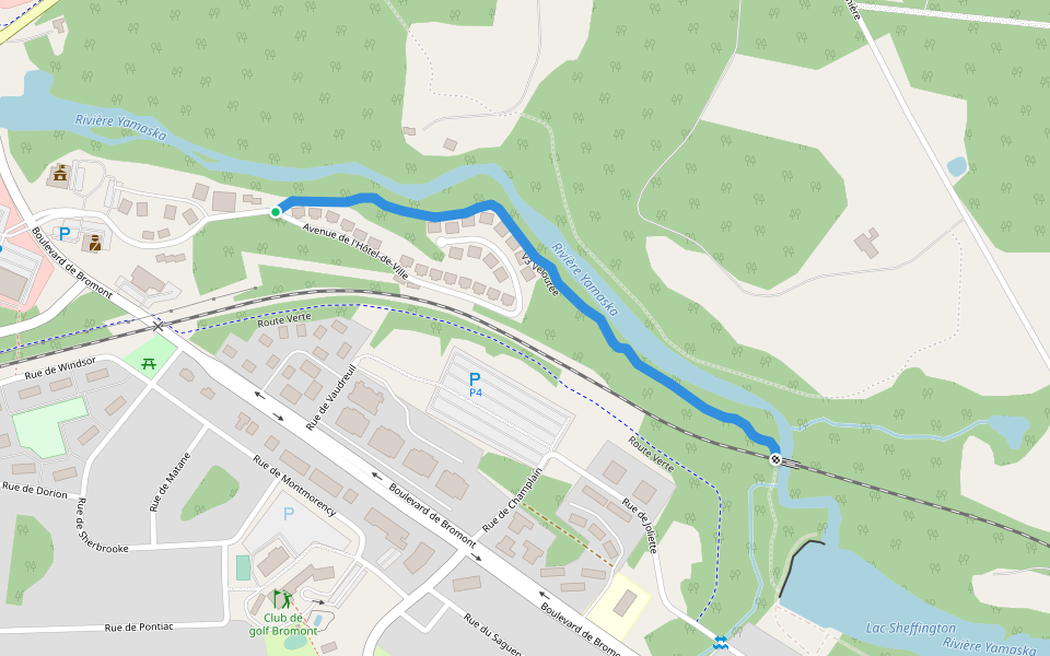 V3 Veloutée walking route map in Bromont