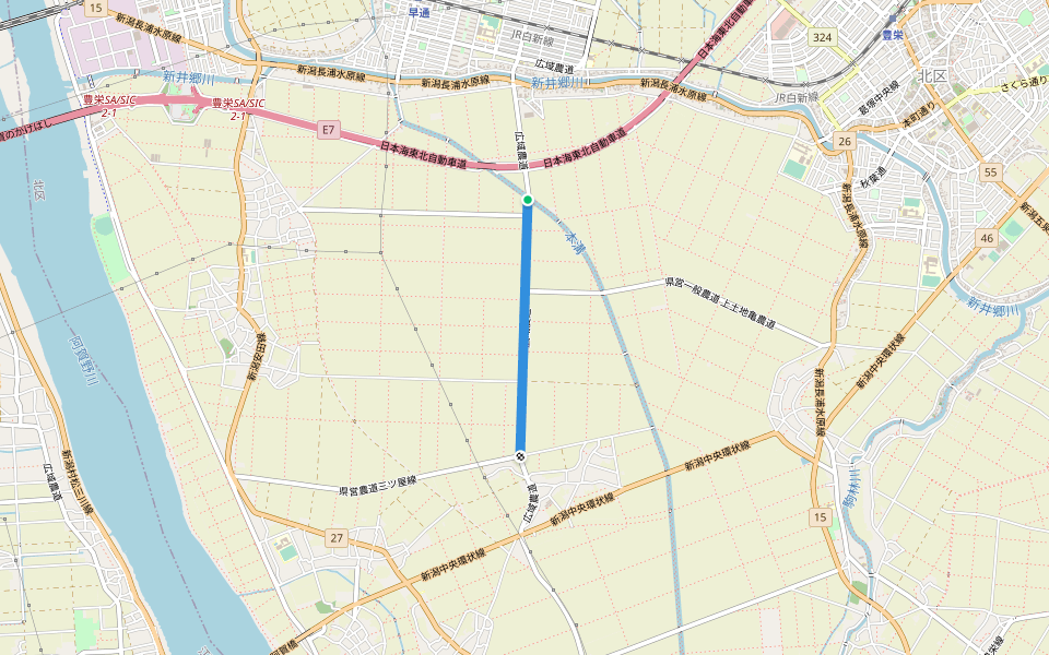 はさ木と花の岡方街道 walking route map in Niigata