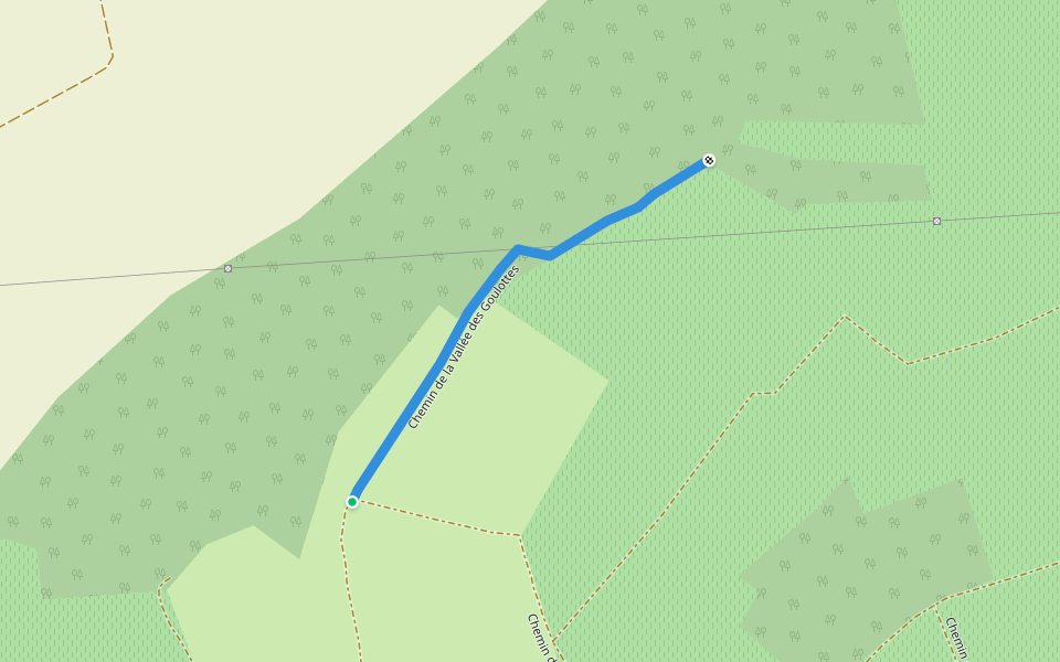 Chemin de la Vallée des Goulottes walking route map in Beru