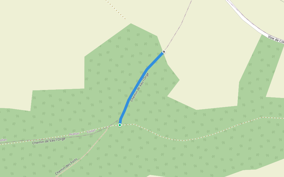 Chemin de Vau l'Orge walking route map in Fleys