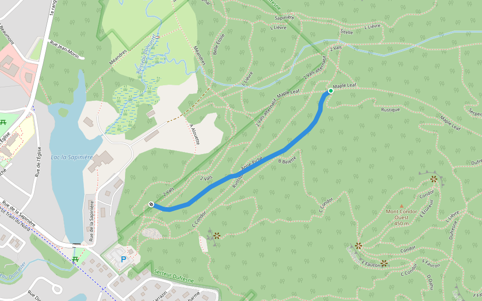 Anne-Piché walking route map in Val-David