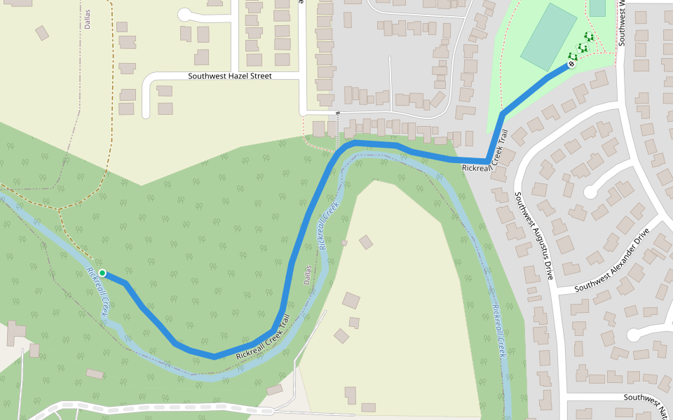 Rickreall Creek Trail walking route map in Dallas