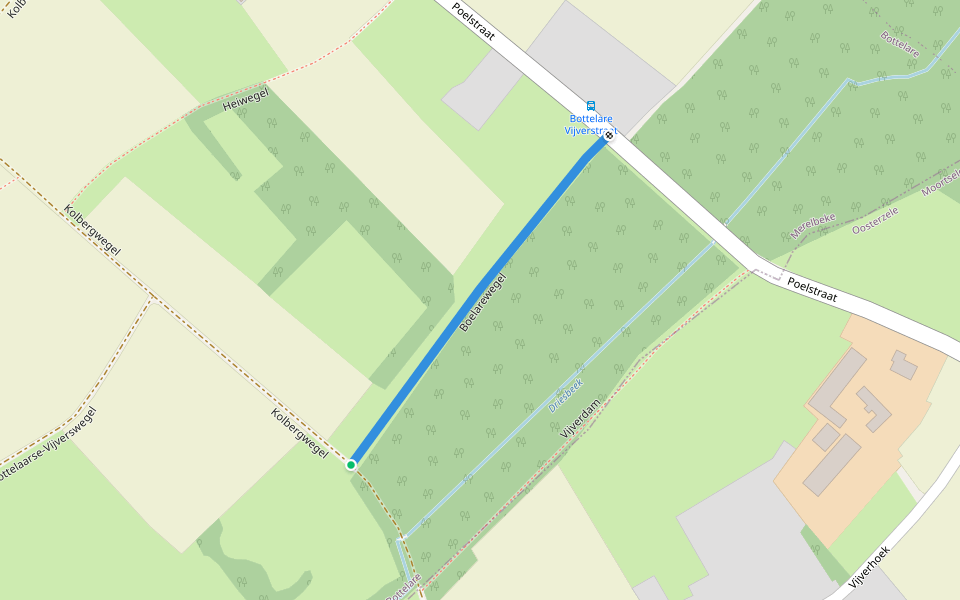 Boelarewegel walking route map in Oosterzele