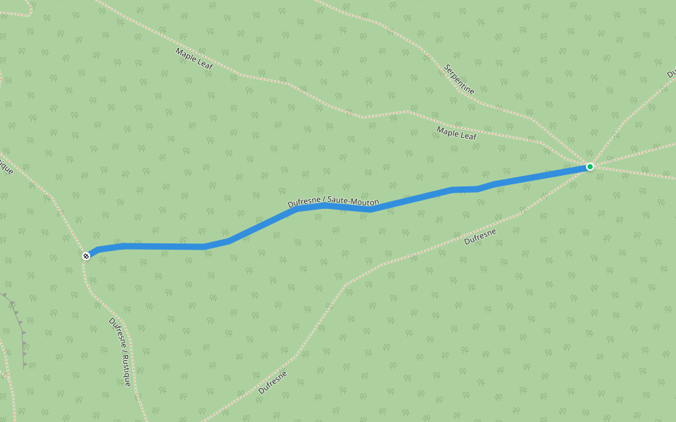 Dufresne / Saute-Mouton walking route map in Val-David