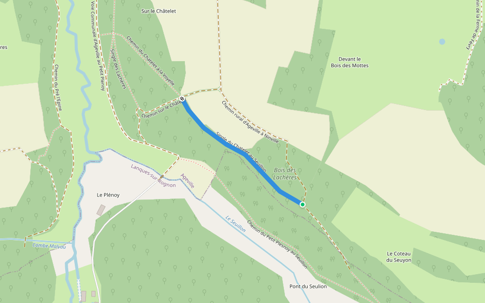 Single du Chatelet au Seuillon walking route map in Ageville