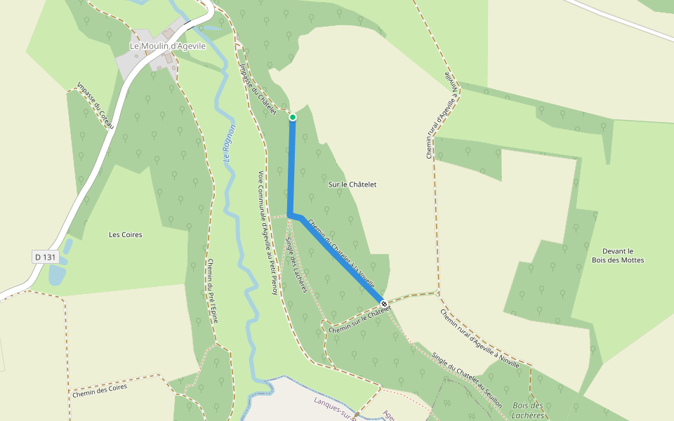 Chemin du Chatelet à la Voyelle walking route map in Ageville