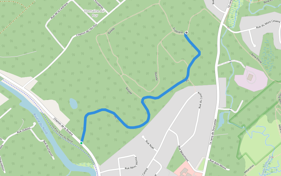 Ifs walking route map in Val-David