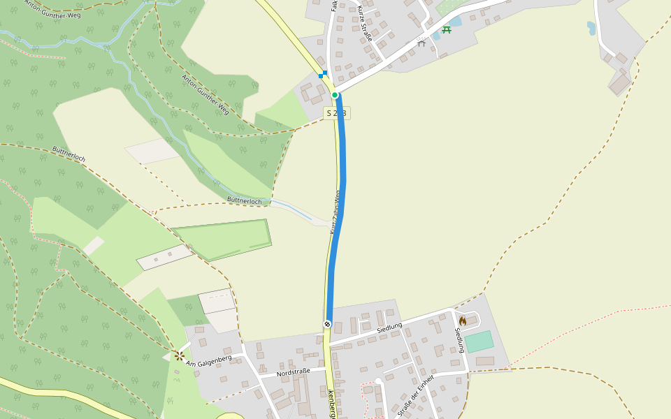 Kurt-Zahn-Weg walking route map in Augustusburg