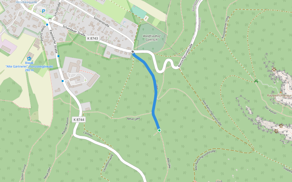 Jäke walking route map in Gohrisch