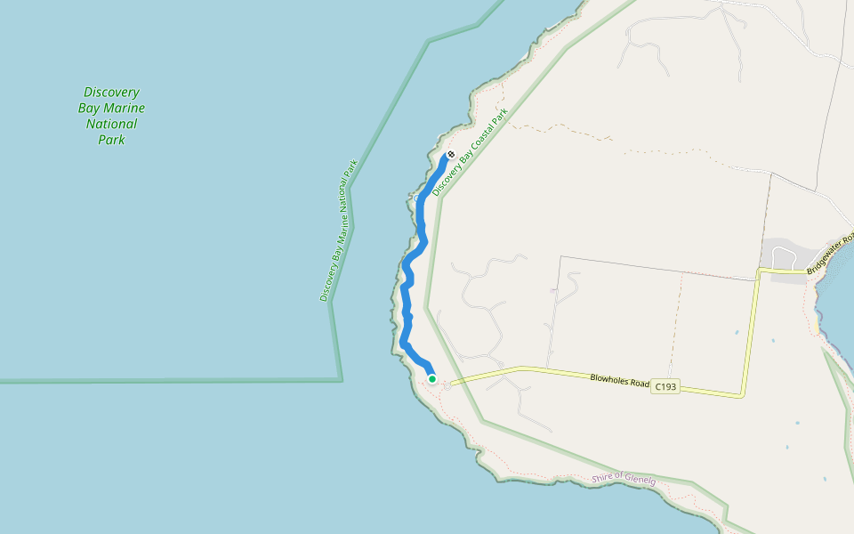 Fresh Water Springs Walk walking route map in Cape Bridgewater