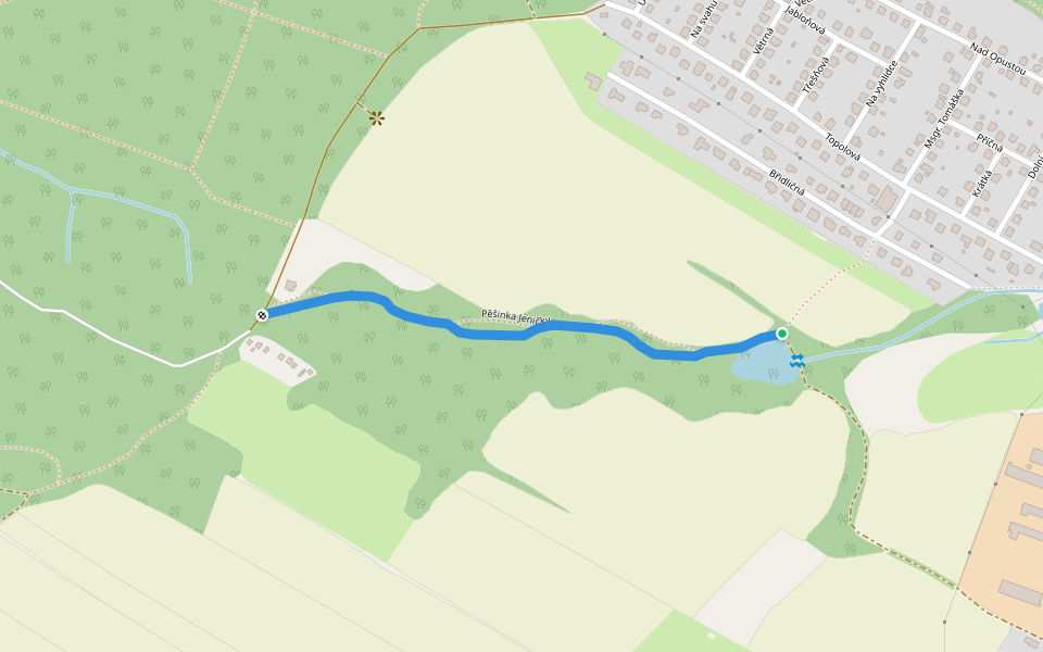 Pěšinka Jeničky walking route map in Vřesina