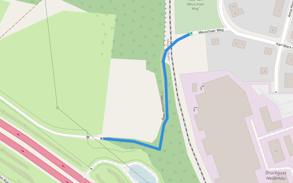 Meuschaer Weg walking route map in Dohna