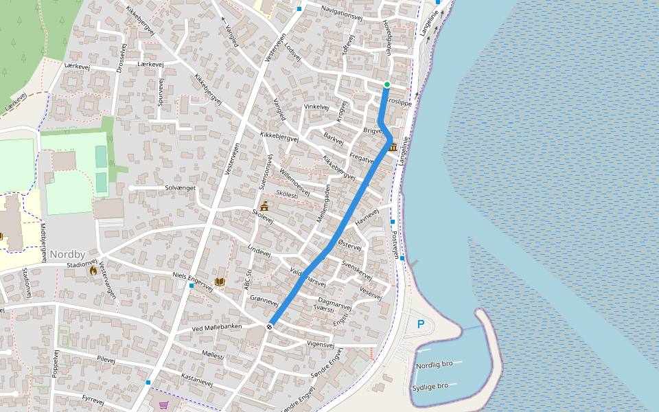 Hovedgaden walking route map in Fanø
