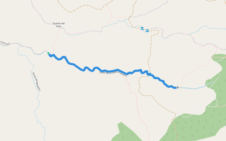 Senda de la Fuente Francisco walking route map in Ateca