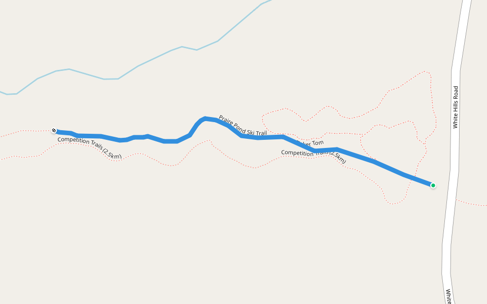 Praire Pond Ski Trail walking route map in Clarenville