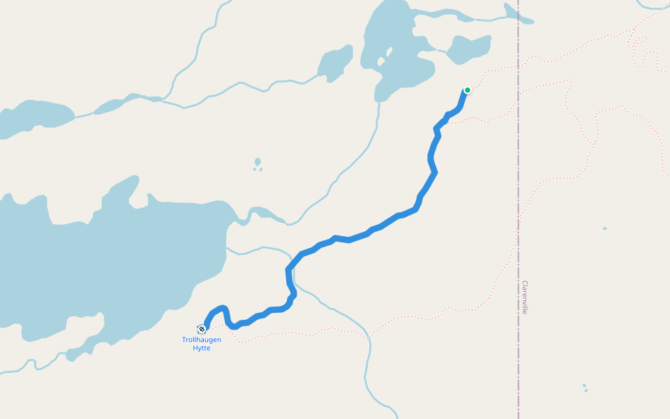 Praire Pond trail walking route map in Clarenville