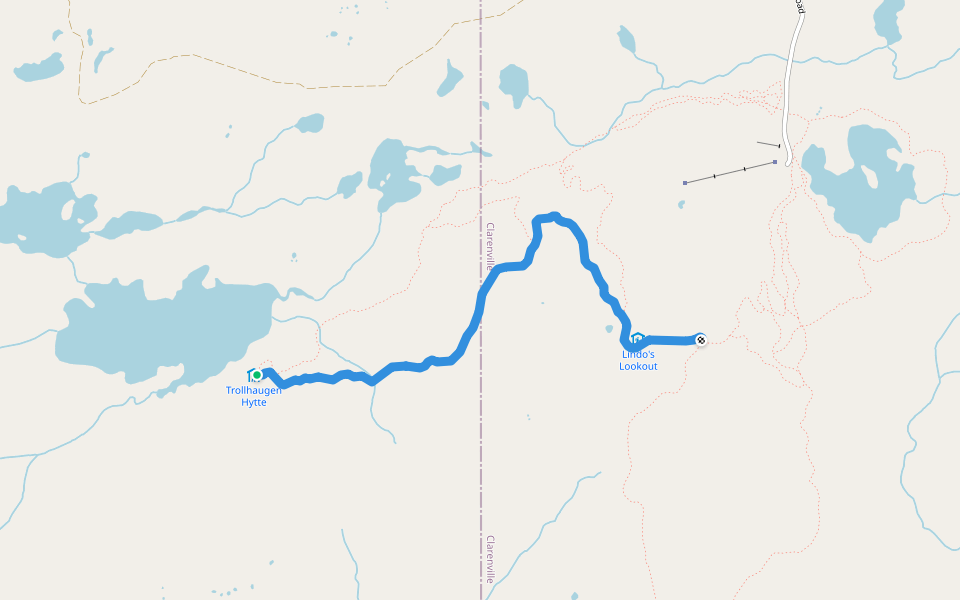 Summit Trail walking route map in Clarenville