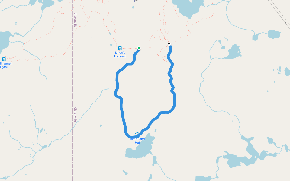 Bear Pond Trail walking route map in Clarenville