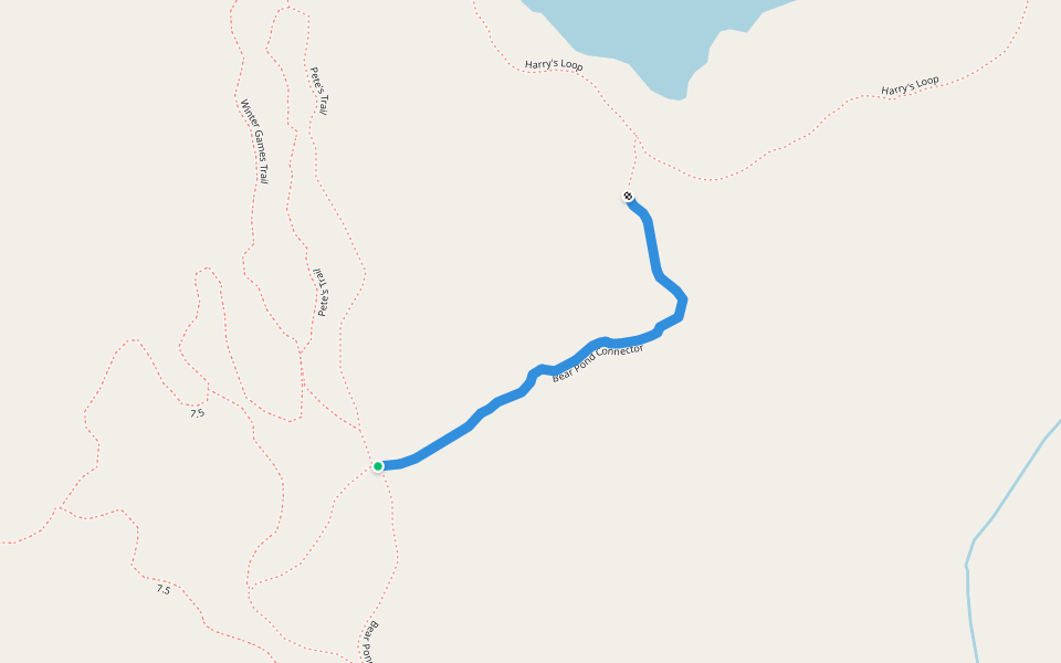 Bear Pond Connector walking route map in Clarenville