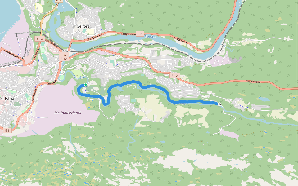 klokkerhagen löpa walking route map in Mo i Rana