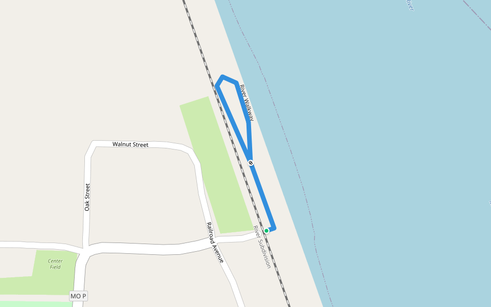 River Walkway walking route map in Jamestown