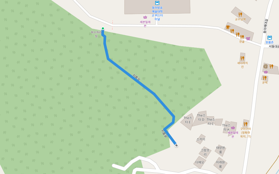 지름길 walking route map in Anseong-si