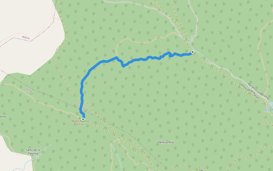 La Imposible walking route map in Terrer