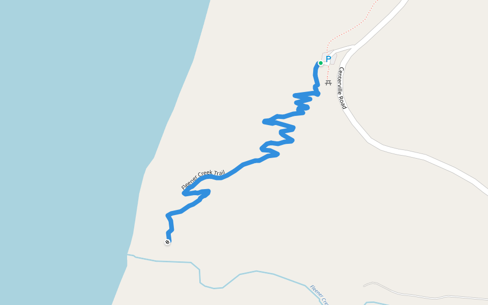 Fleener Creek Trail walking route map in Ferndale