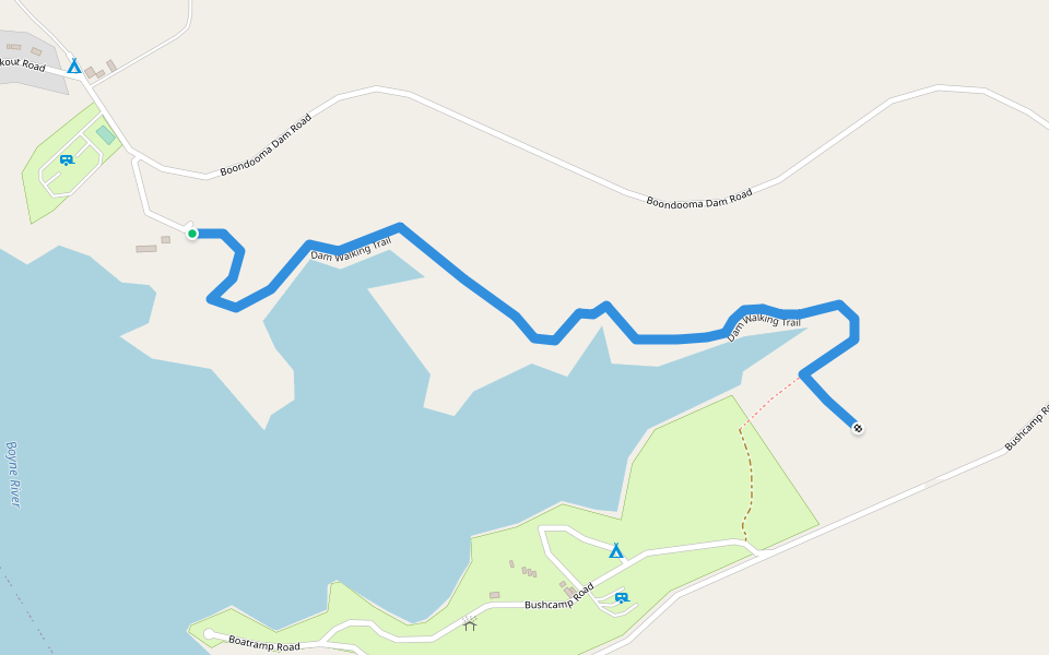 Dam Walking Trail walking route map in Okeden