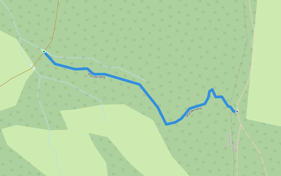 Wanderweg walking route map in Vorderthal