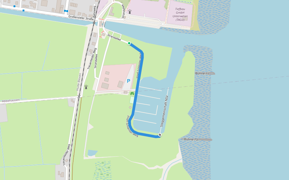 Josef-Schlenter-Weg walking route map in Nordenham