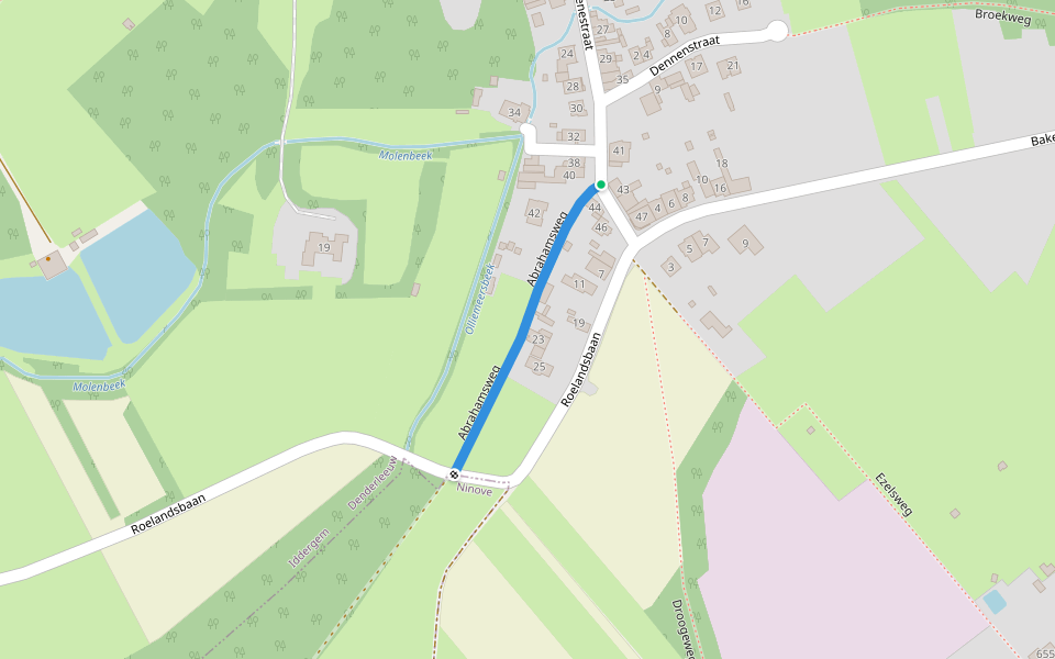 Abrahamsweg walking route map in Denderleeuw